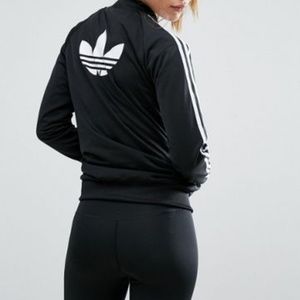 adidas Originals Black Three Stripe Bomber Jacket